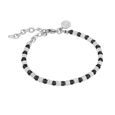 Náramek s ocelovým polotovarem a Swarovski round 4 mm black