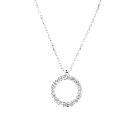 Elegantní náhrdelník kulatého tvaru zdobený jemnými brilianty